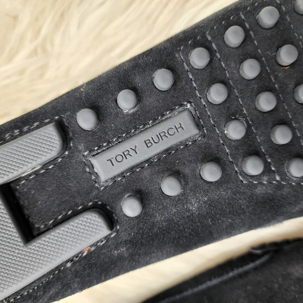 Tory Burch Gemini Link Suede Loafer Black